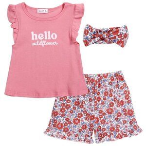 RENE ROFE Girls Toddler 3-Piece Short Set